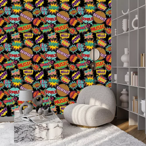 Behang Jeugd popart patroon