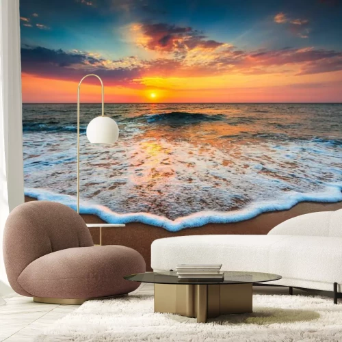 Fotobehang Prachtige zonsopgang boven de zee