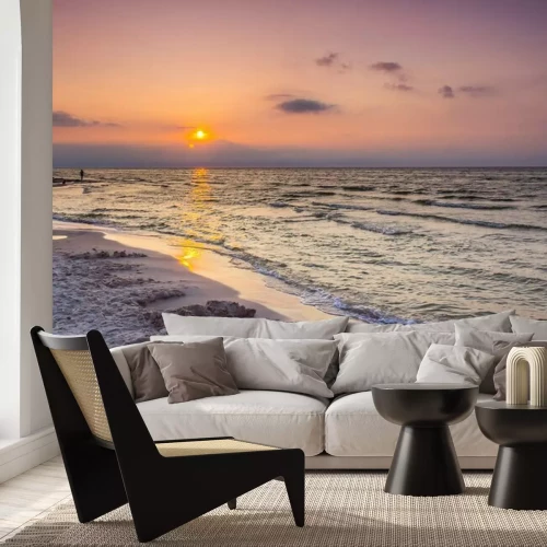 Fotobehang Zandstrand en de Poolse zee