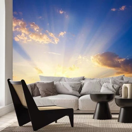 Fotobehang Lucht in tinten van de ondergaande zon