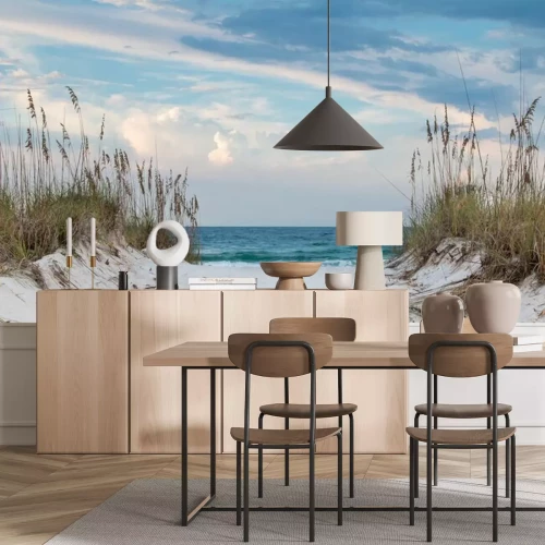 Fotobehang Toegang tot een zandstrand