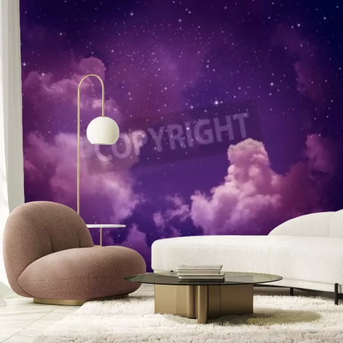 Fotobehang Sterren en paarse wolken