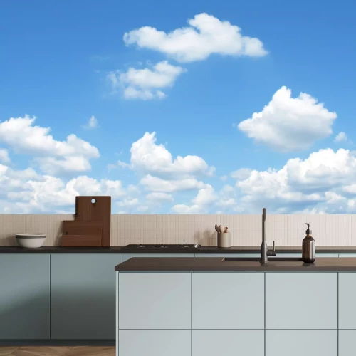 Fotobehang Lucht en witte wolken