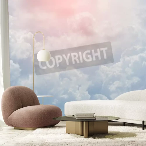 Fotobehang Delicaat patroon van wolken