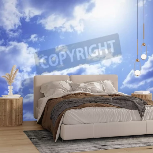 Fotobehang Lucht met witte wolken