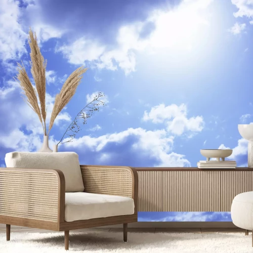 Fotobehang Lucht met witte wolken