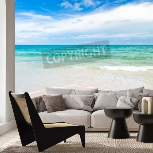 Fotobehang Strand en turquoise zee