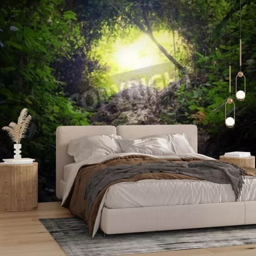 Fotobehang Tunnel met planten in de jungle