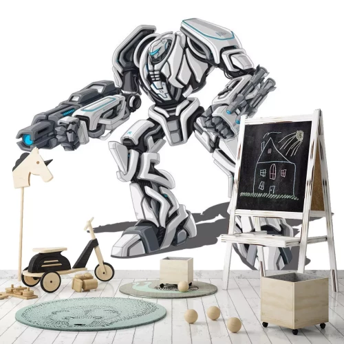 Sticker Futuristische gewapende en gepantserde gevechtsrobot