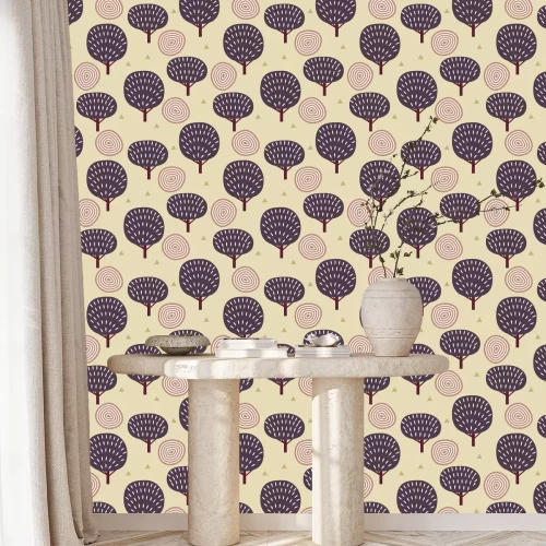 Behang Naadloos patroon in moderne Scandinavische stijl. achtergrond in het noorden van de natuur.