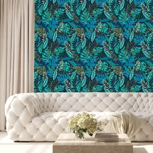 Behang Philodendron en varenbladeren