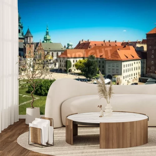 Fotobehang Prachtig uitzicht op het kasteel van Wawel in Krakau