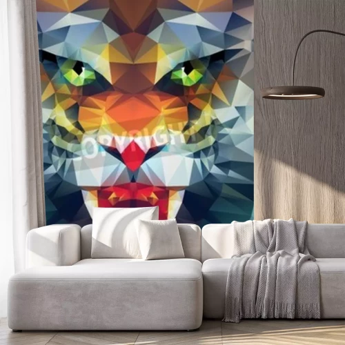 Sticker Tijger 3D abstract