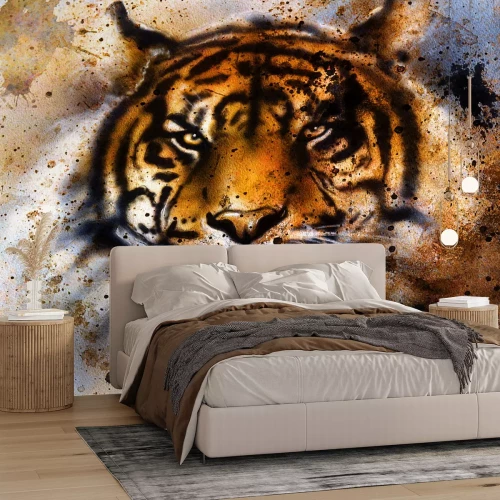 Fotobehang Abstract patroon met tijger