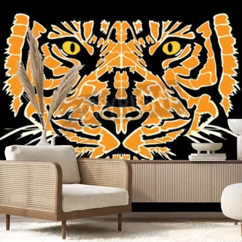 Sticker 3D oranje tijger