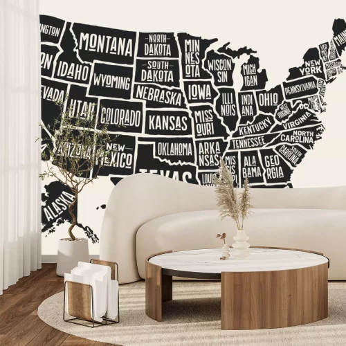 Fotobehang Kaart van de Verenigde Staten van Amerika