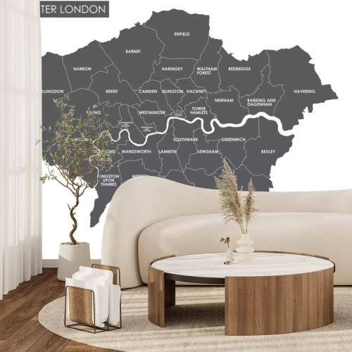 Sticker Vector Greater London bestuurlijke kaart