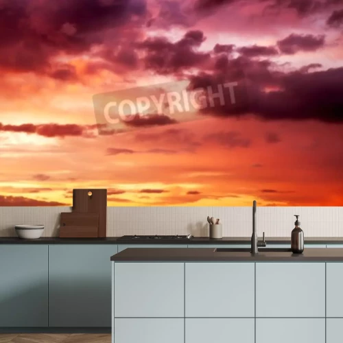 Fotobehang Paarse zonsondergang