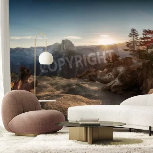 Fotobehang Zonsondergang in een nationaal park