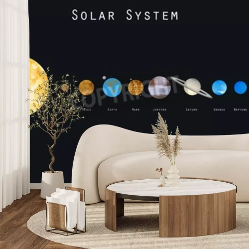 Fotobehang Lijst van planeten in het zonnestelsel