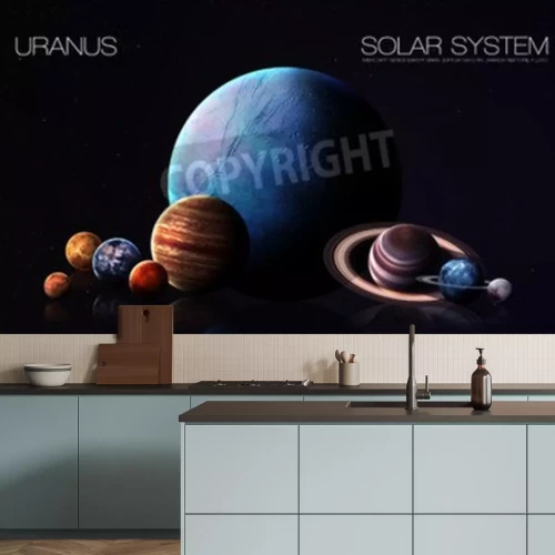 Fotobehang De planeet Uranus in het zonnestelsel