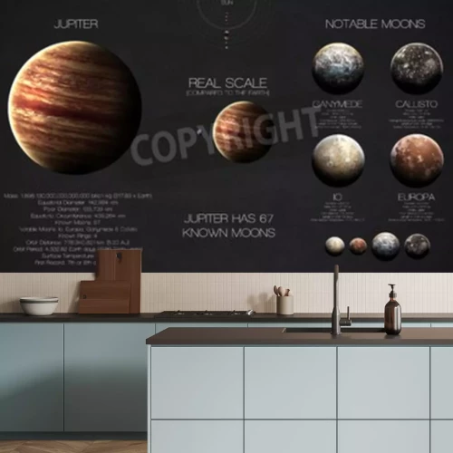 Fotobehang Jupiter op een echte schaal