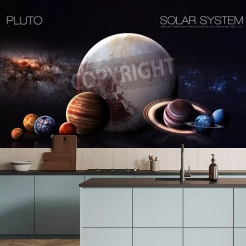 Fotobehang Pluto en andere planeten