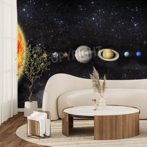 Fotobehang Zonnestelsel met 3D-effect