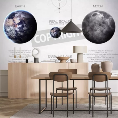 Fotobehang De aarde en de maan