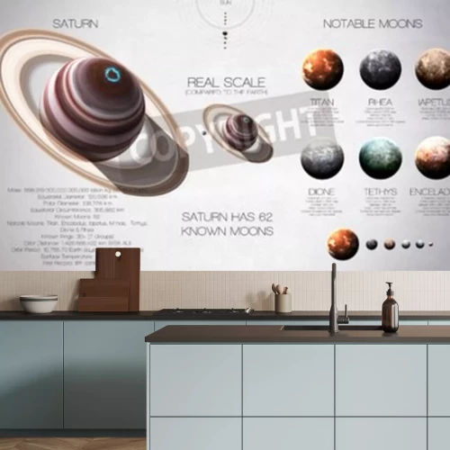 Fotobehang Saturnus, een planeet van het zonnestelsel