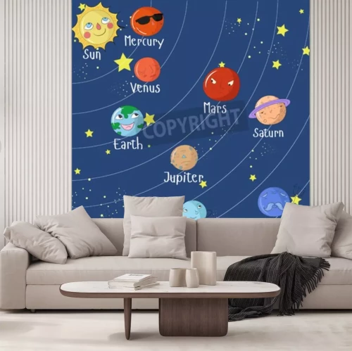 Fotobehang Streepjes zonnestelsel