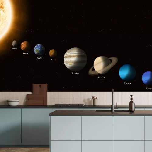 Fotobehang Het zonnestelsel en de negen planeten