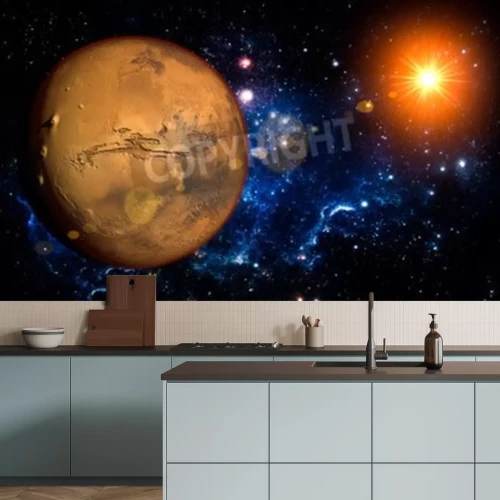 Fotobehang De planeet Mars in ons zonnestelsel