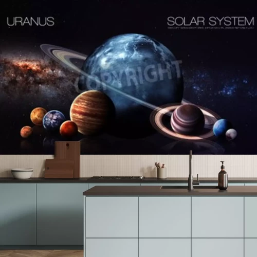 Fotobehang Illustratie met het zonnestelsel