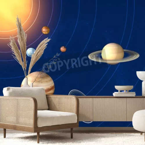 Fotobehang Zonnestelsel met banen
