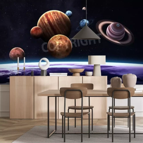 Fotobehang Het zonnestelsel met planeten