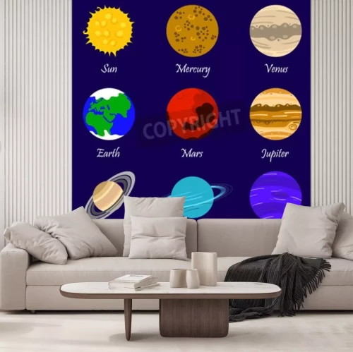 Fotobehang Illustratie van een zonnestelsel