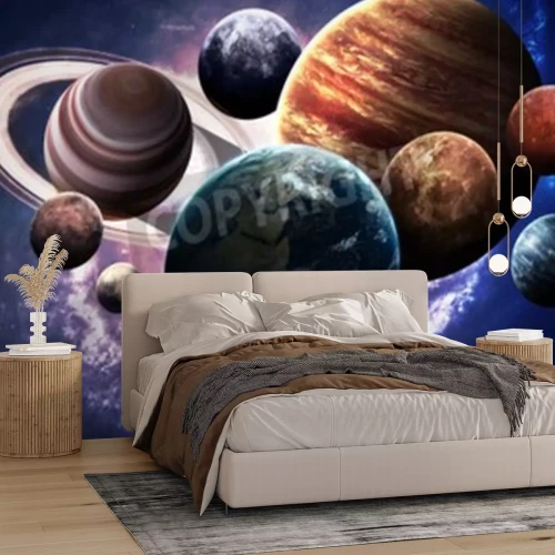 Fotobehang Realistische weergave van het zonnestelsel