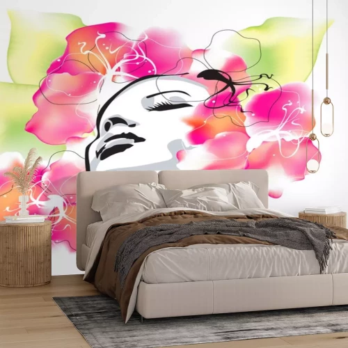 Sticker vector voorjaar meisje