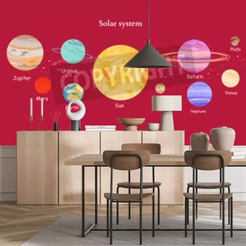 Fotobehang Schets van het zonnestelsel