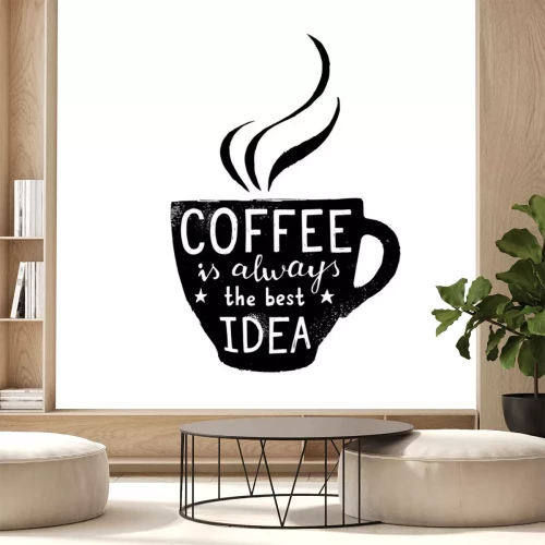 Sticker Koffiebeker XXL met witte letters
