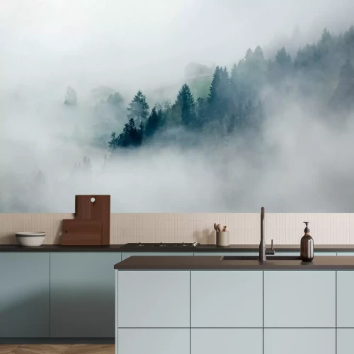 Fotobehang Bomen die verdwijnen in de mist