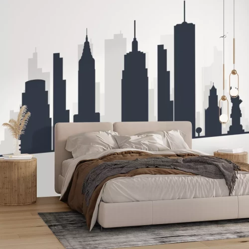 Sticker stad New York lijnen