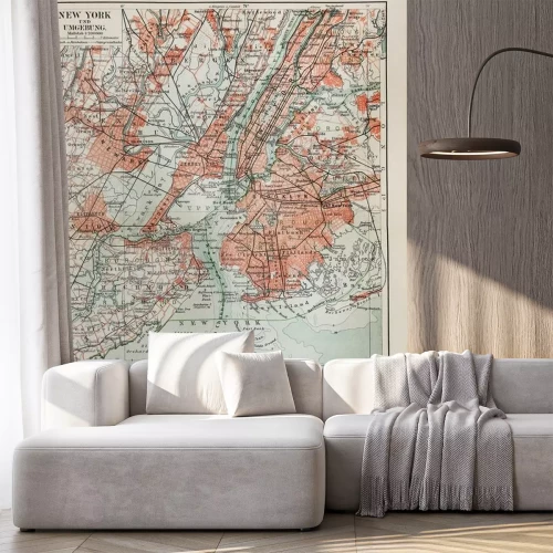 Sticker New York oude kaart