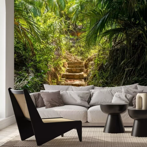 Fotobehang Trappen in het tropische woud