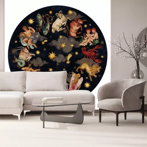 Sticker Cirkel met de tekens van de dierenriem