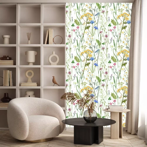 Behang Vlinders en libellen op een bloemenweide