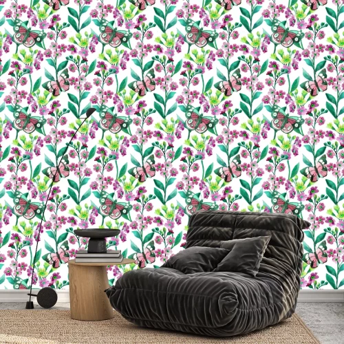 Behang Vergeet-me-niet bloemen