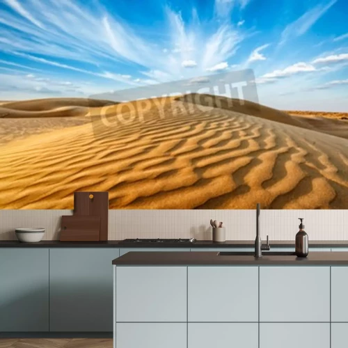 Fotobehang Panorama van de woestijnduinen