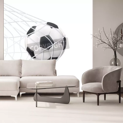 Fotobehang Minimalistisch patroon van een bal in een raster